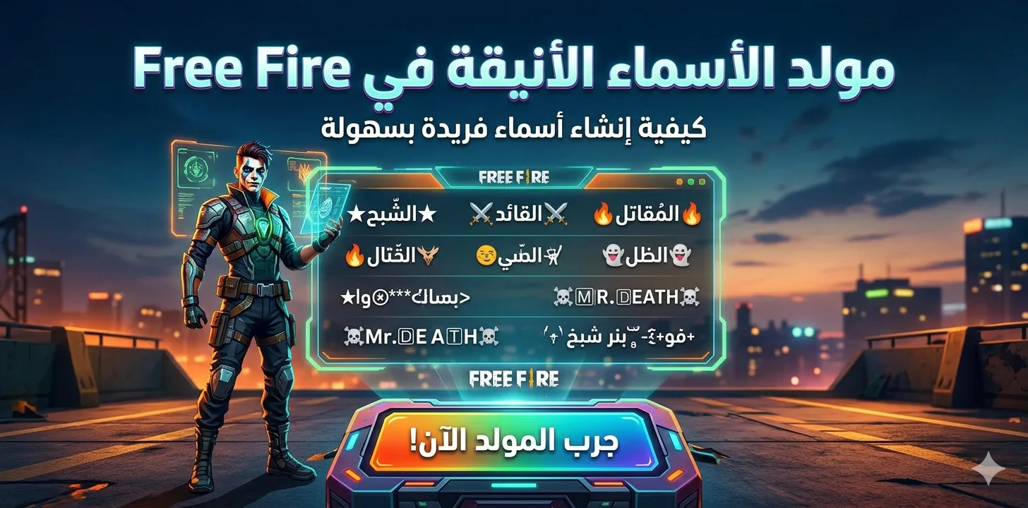 مولد الأسماء الأنيقة في Free Fire: كيفية إنشاء أسماء فريدة بسهولة